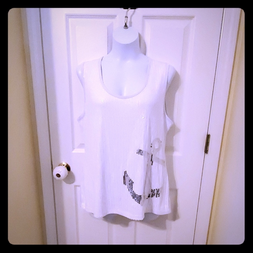 NWT Sequin Anchor CruiseWear Tank Top XXXL